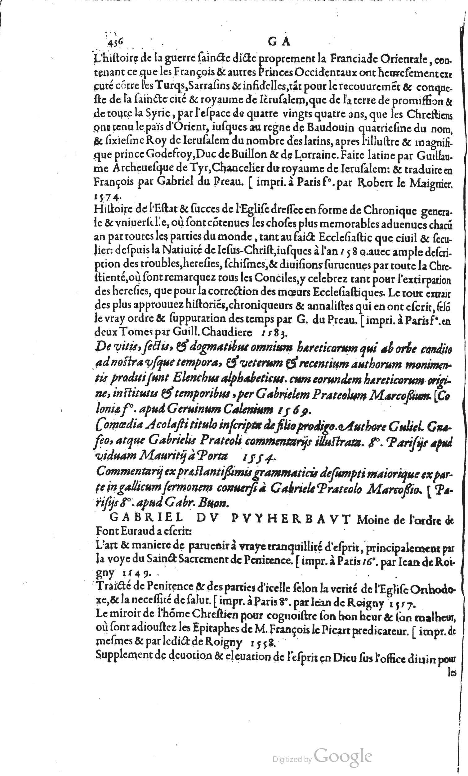 1585 - Barthélemy Honorat - Bibliothèques françaises - BSB Munich