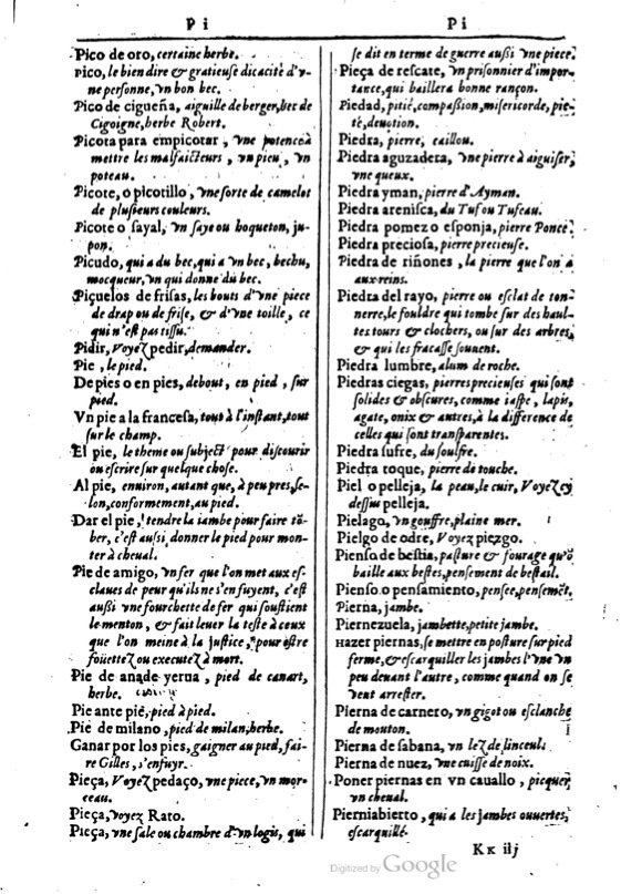 1616 - Veuve Marc Orry - Trésor des deux langues espagnole et française (Première et Seconde parties) - BM Lyon