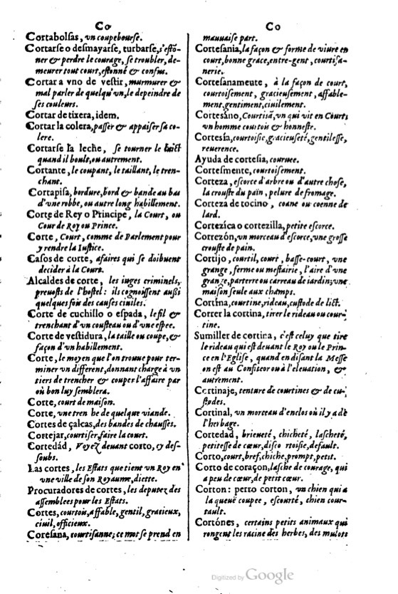 1621 - Adrian Tiffaine - Trésor des deux langues espagnole et française - BM Lyon