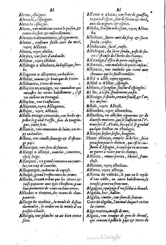 1621 - Adrian Tiffaine - Trésor des deux langues espagnole et française - BM Lyon