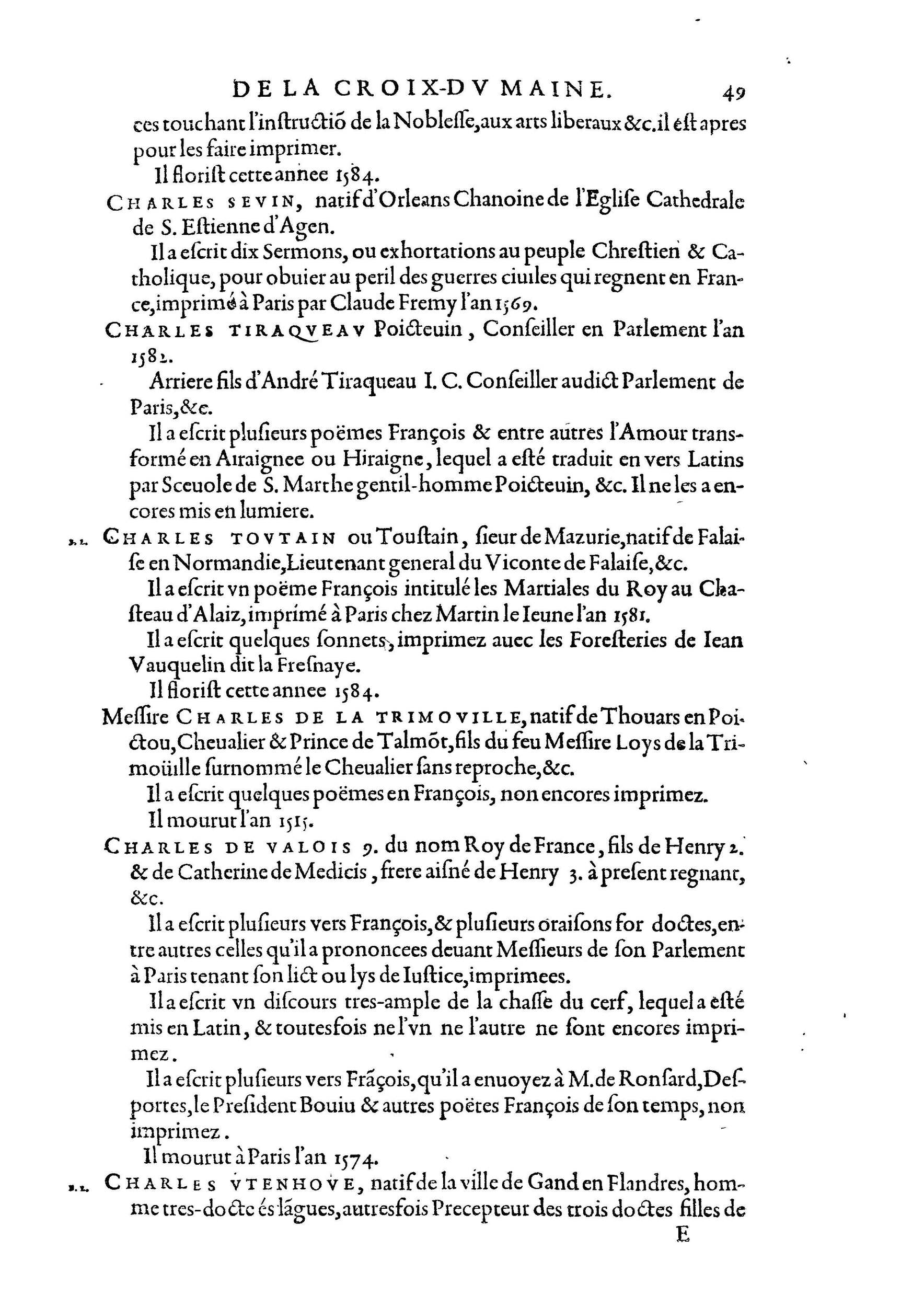 1584 - Abel L&#039;Angelier - Bibliothèques françaises - BnF