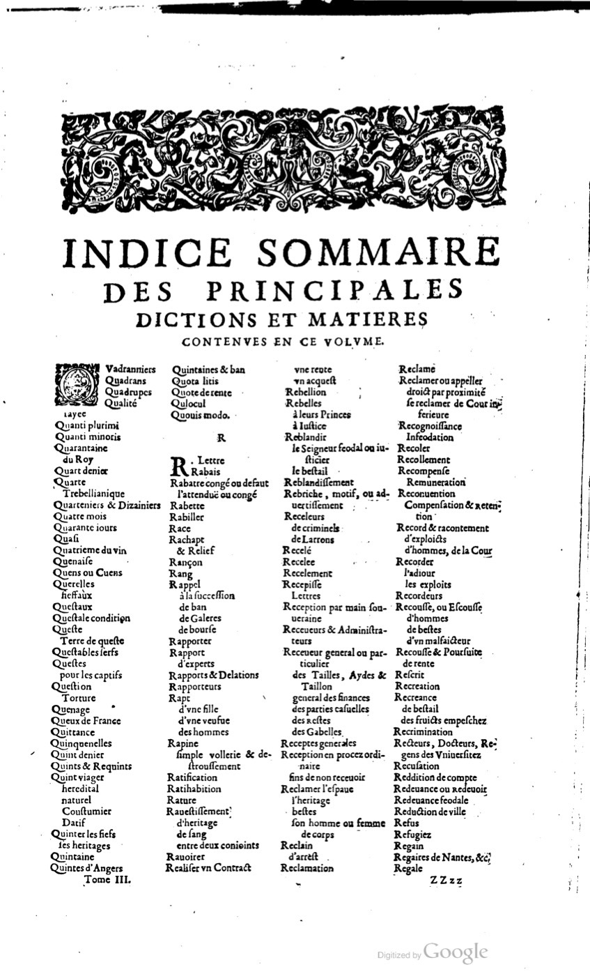 1629 - Veuve Nicolas Buon - Trésor du droit français (21754 T. 3) - BM Lyon