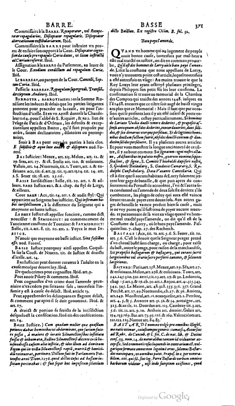 1629 - Veuve Nicolas Buon - Trésor du droit français (21754 T. 1) - BM Lyon
