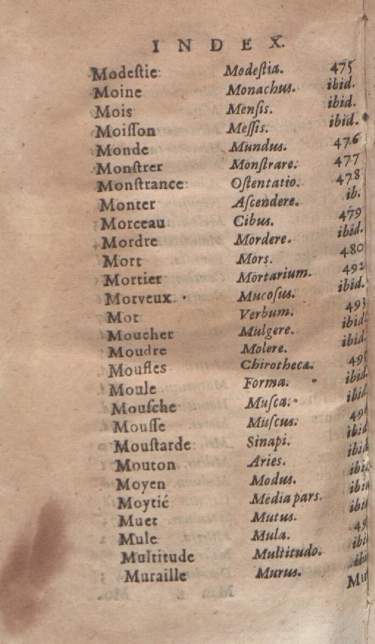 1612 - Dominicus Custos - Trésor des proverbes français  - Bibliopol-Olomuc