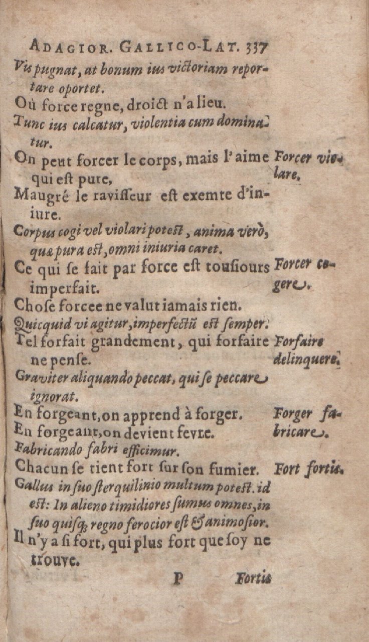 1612 - Dominicus Custos - Trésor des proverbes français  - Bibliopol-Olomuc