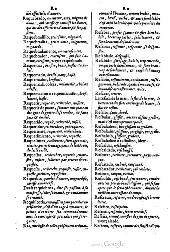 1621 - Adrian Tiffaine - Trésor des deux langues espagnole et française - BM Lyon