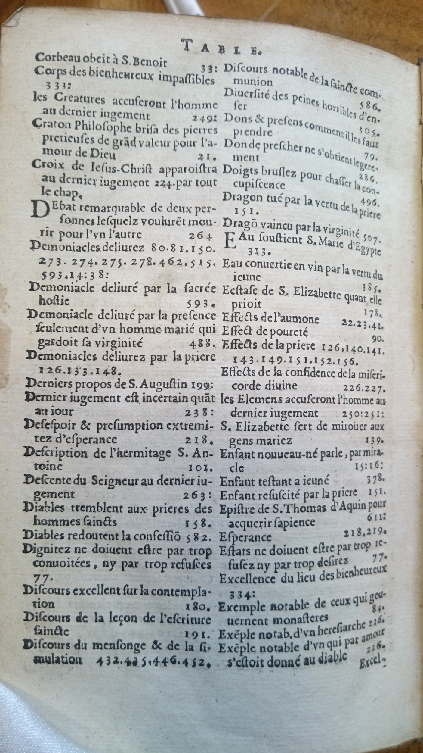 1585 - Jean Bogard - Trésor des faits et dits mémorables des hommes saints et illustres - Douai Quincy