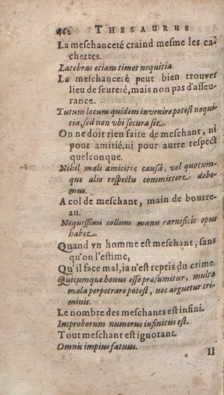 1612 - Dominicus Custos - Trésor des proverbes français  - Bibliopol-Olomuc