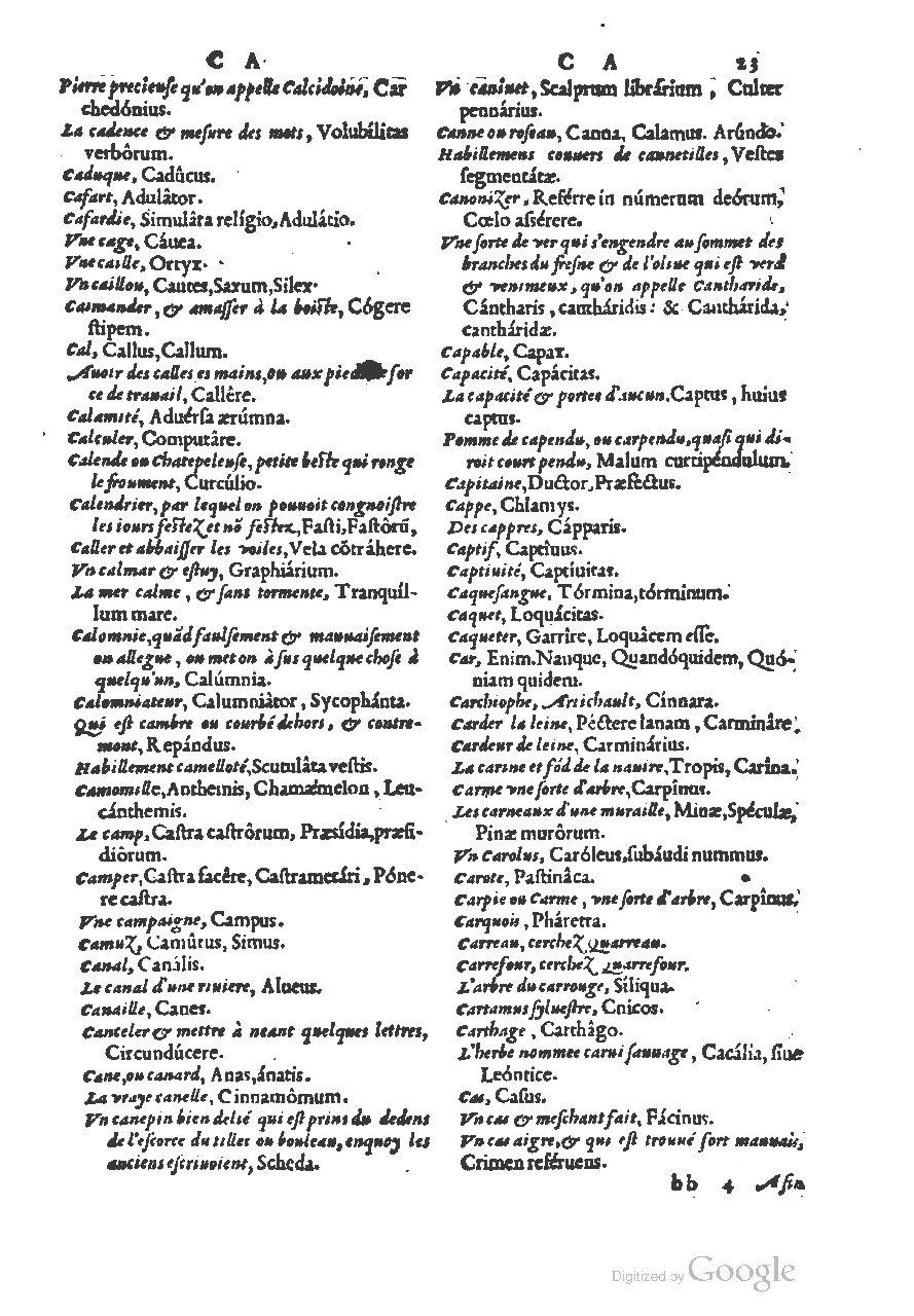 1558 - Guillaume Rouillé - Trésor des mots et traits français - BSB Munich