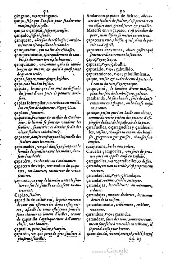 1621 - Adrian Tiffaine - Trésor des deux langues espagnole et française - BM Lyon