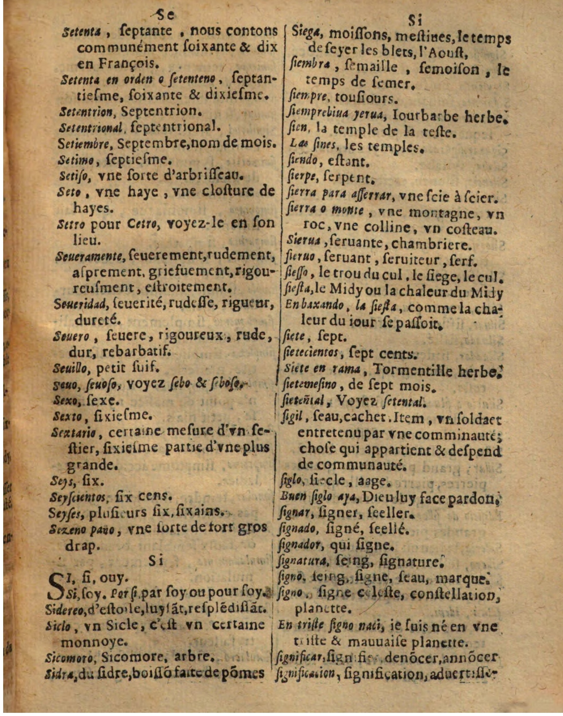 1625 - Hubert Antoine - Trésor des deux langues espagnole et française - Augsbourg