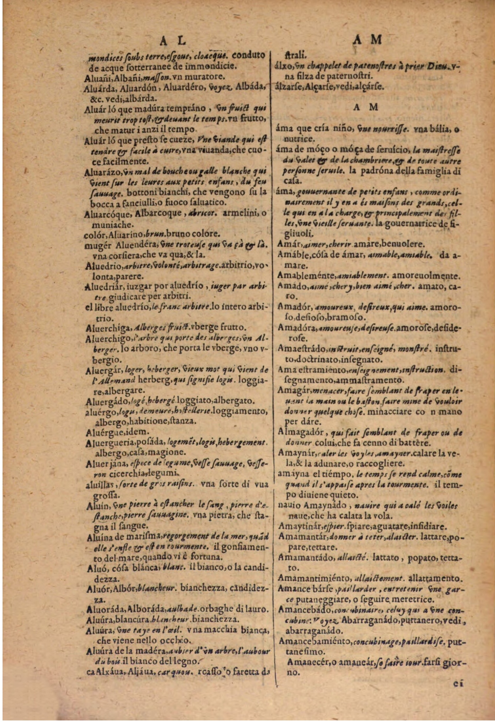 1606 - Samuel Crespin - Thresor des trois langues, francoise, italiene et espagnolle - BSB Munich