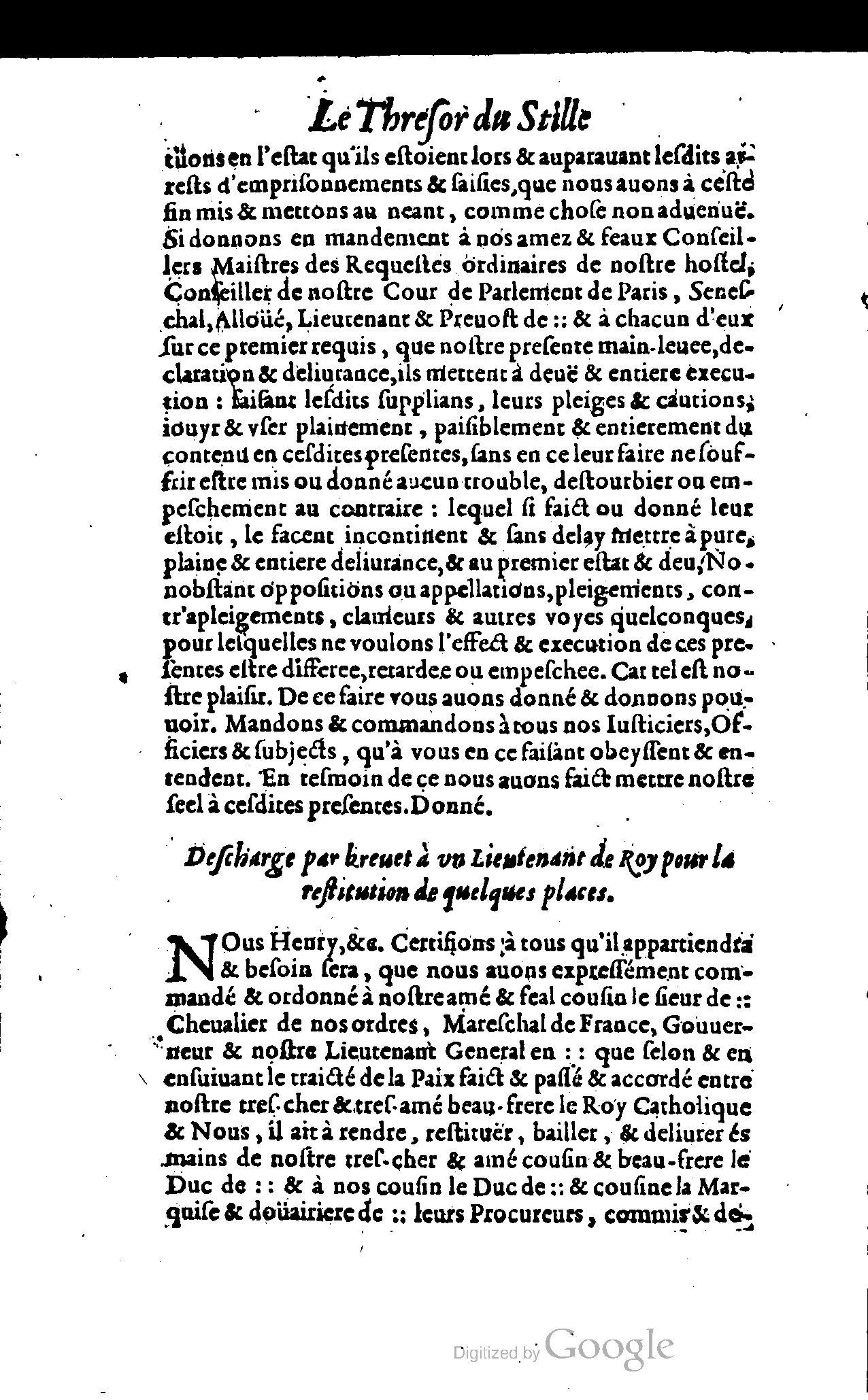 1614 - Jean Richer - Trésor du nouveau style et protocole de la chancellerie de France - BSB Munich