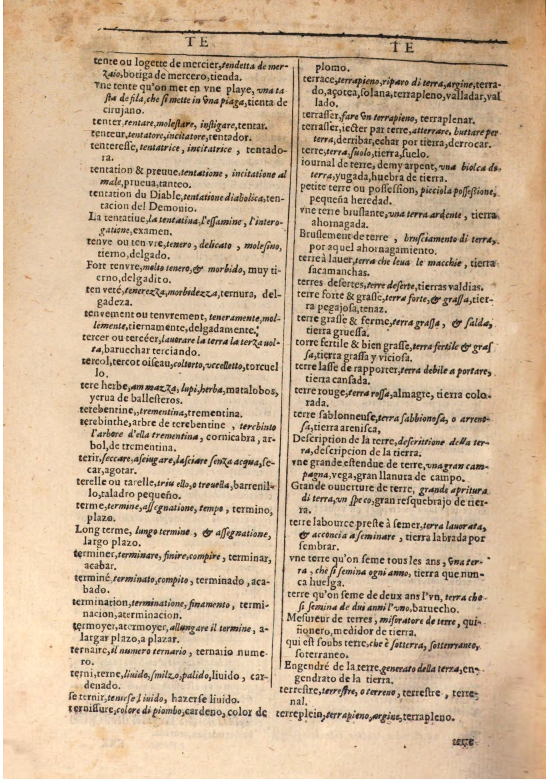 1609 - Philippe Albert et Alexandre Pernet - Trésor des trois langues française, italienne et espagnole (Seconde partie) - BSB Munich 1609 - Philippe Albert et Alexandre Pernet - Trésor des trois langues française, italienne et espagnole (Seconde partie) - BSB Munich