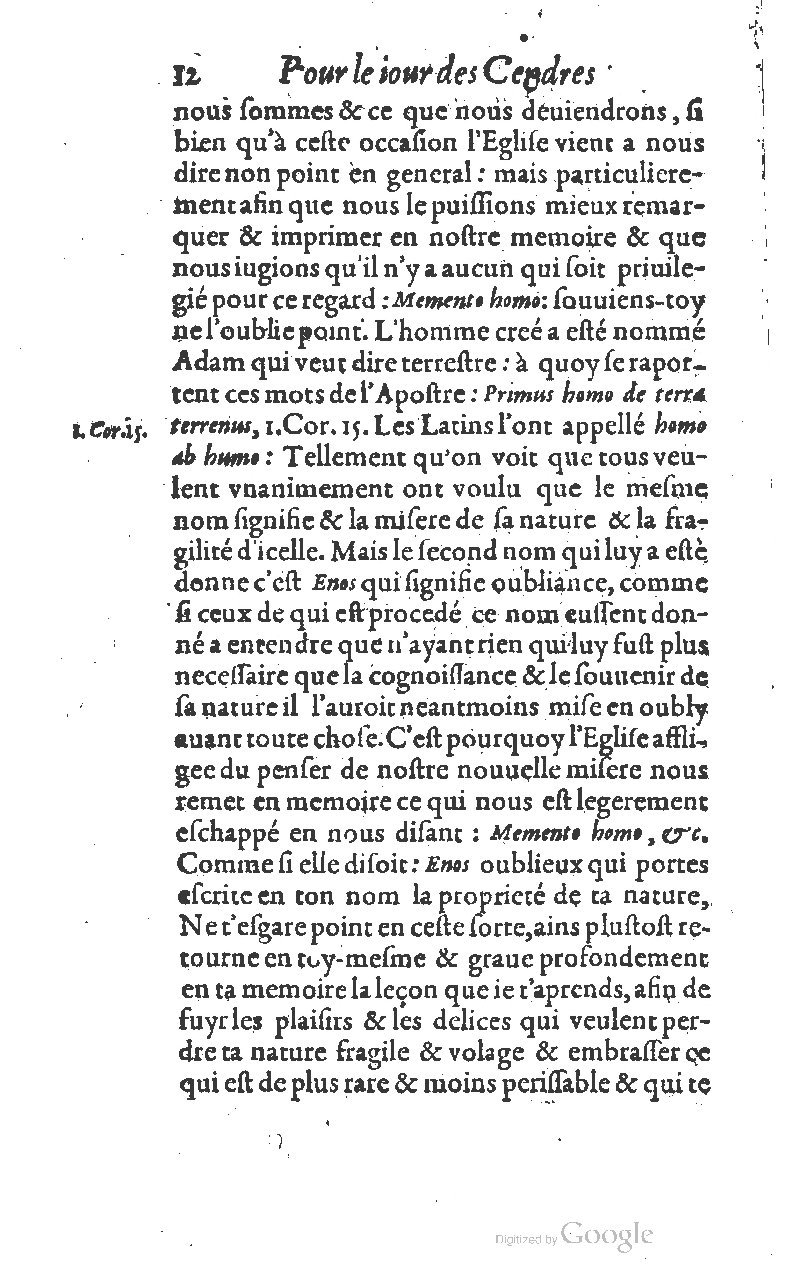 1607 - Nicolas Du Fossé - Trésor quadragésimal - T 01 - BM Lyon