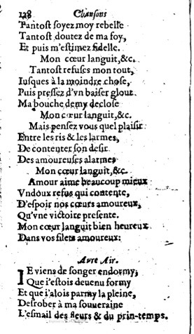 1623 - Jacques Cailloüé - Trésor ou recueil des chansons amoureuses - British Library