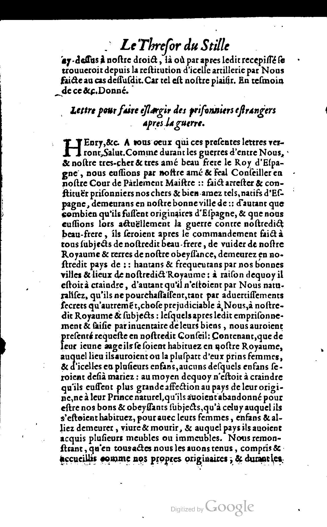 1614 - Jean Richer - Trésor du nouveau style et protocole de la chancellerie de France - BSB Munich