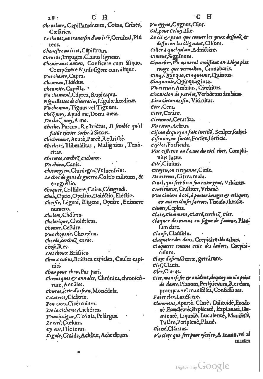 1558 - Guillaume Rouillé - Trésor des mots et traits français - BSB Munich