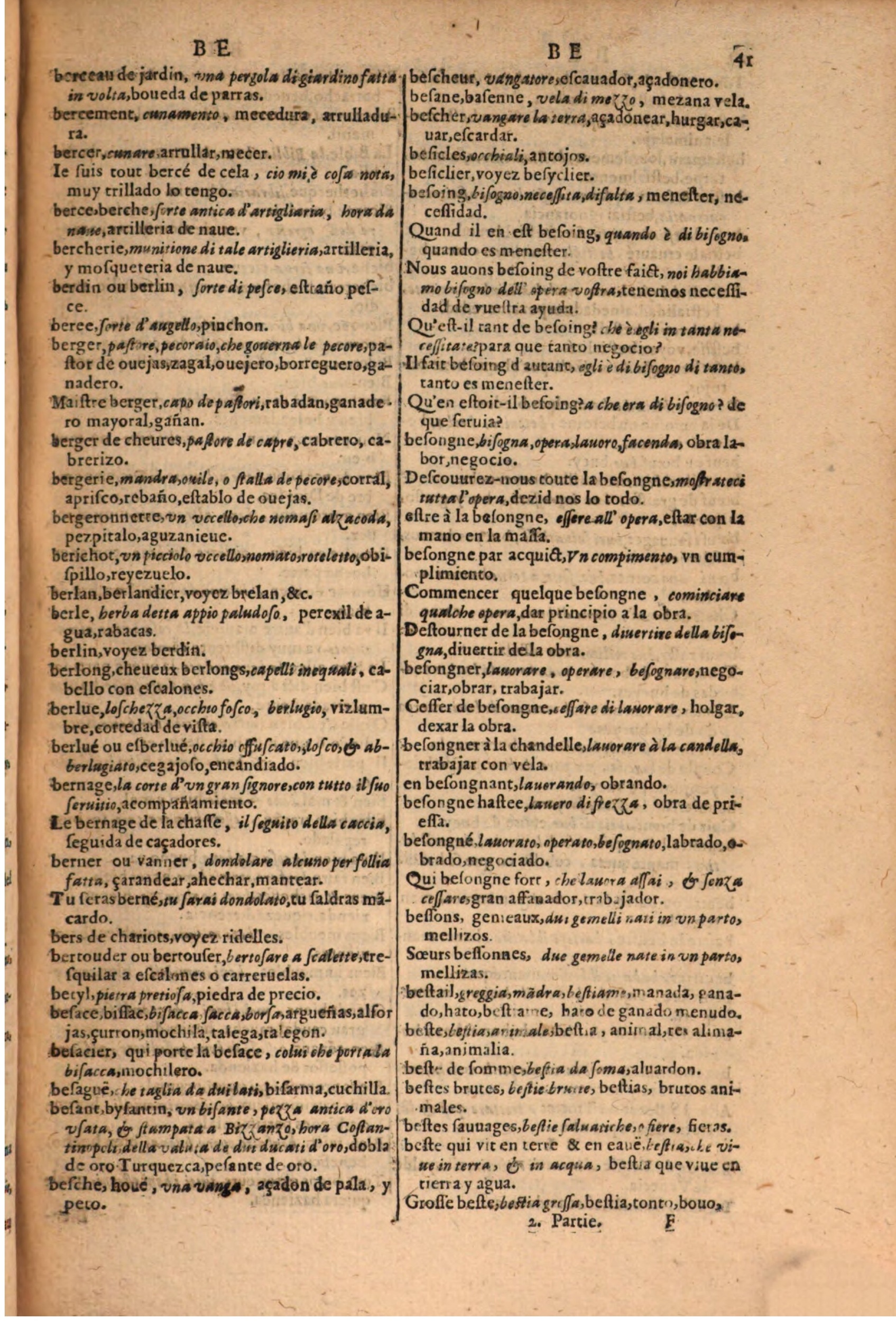1616 - Pierre de la Rovière - Trésor des trois langues (Seconde partie) - BSB Munich