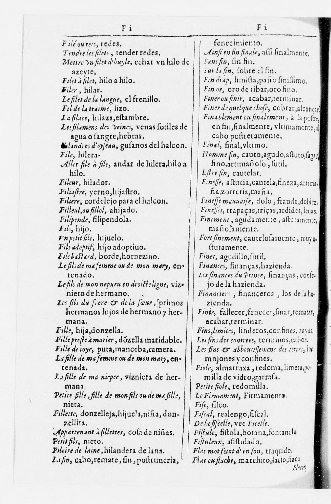 1616 - Veuve Marc Orry - Trésor des deux langues espagnole et française (Seconde partie) - BnF