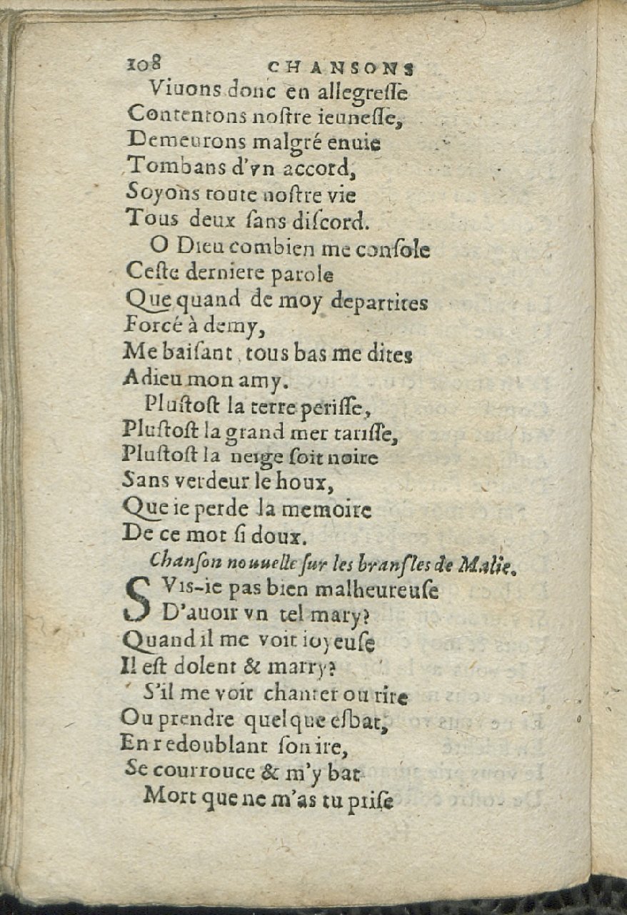 1575 - Pierre Brenouzet - Trésor de tous les recueils de chansons, tant amoureuses, rustiques, que musicales - Det KLG Copenhague
