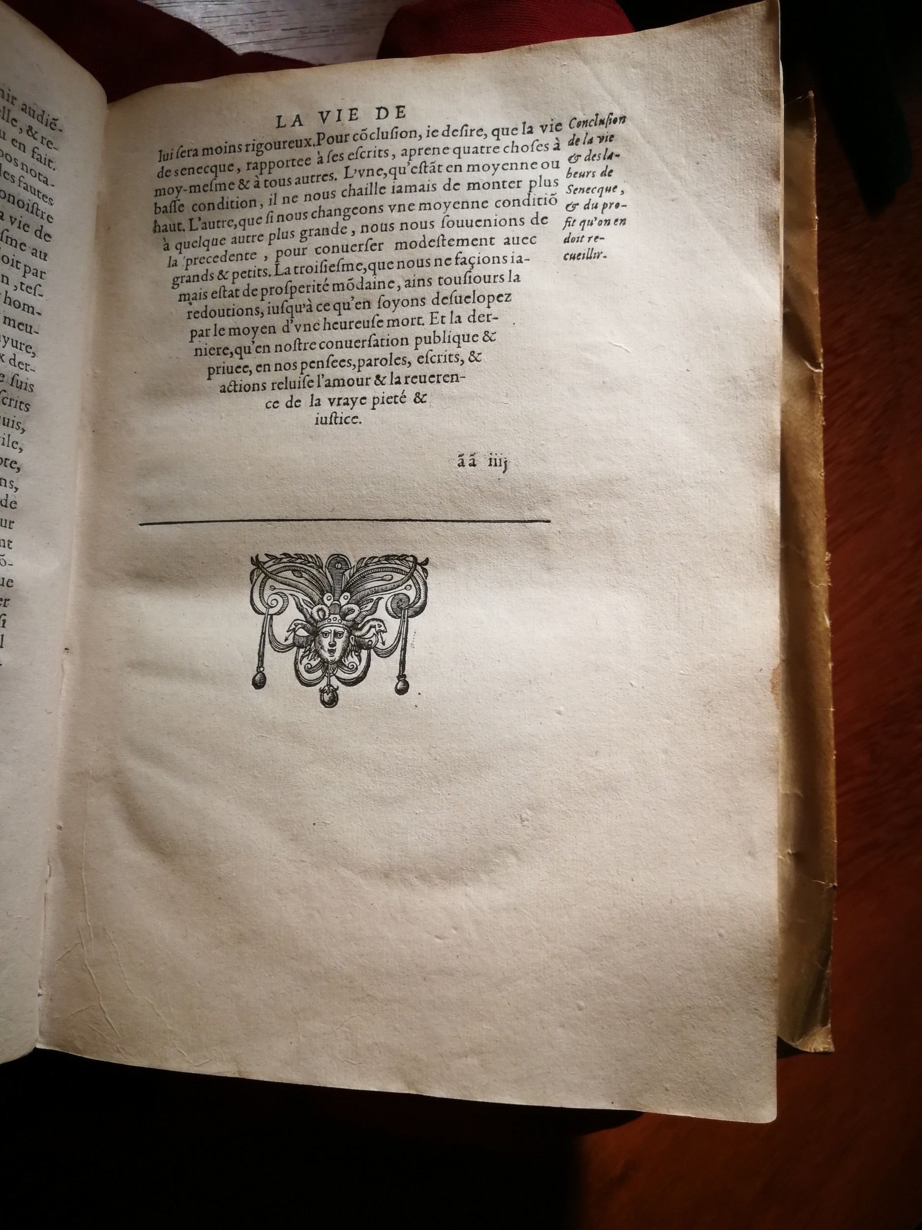 1595 - Jean Houzé - Œuvres morales et mêlées de Sénèque, Trésor de philosophie morale - T. 1 - BnF