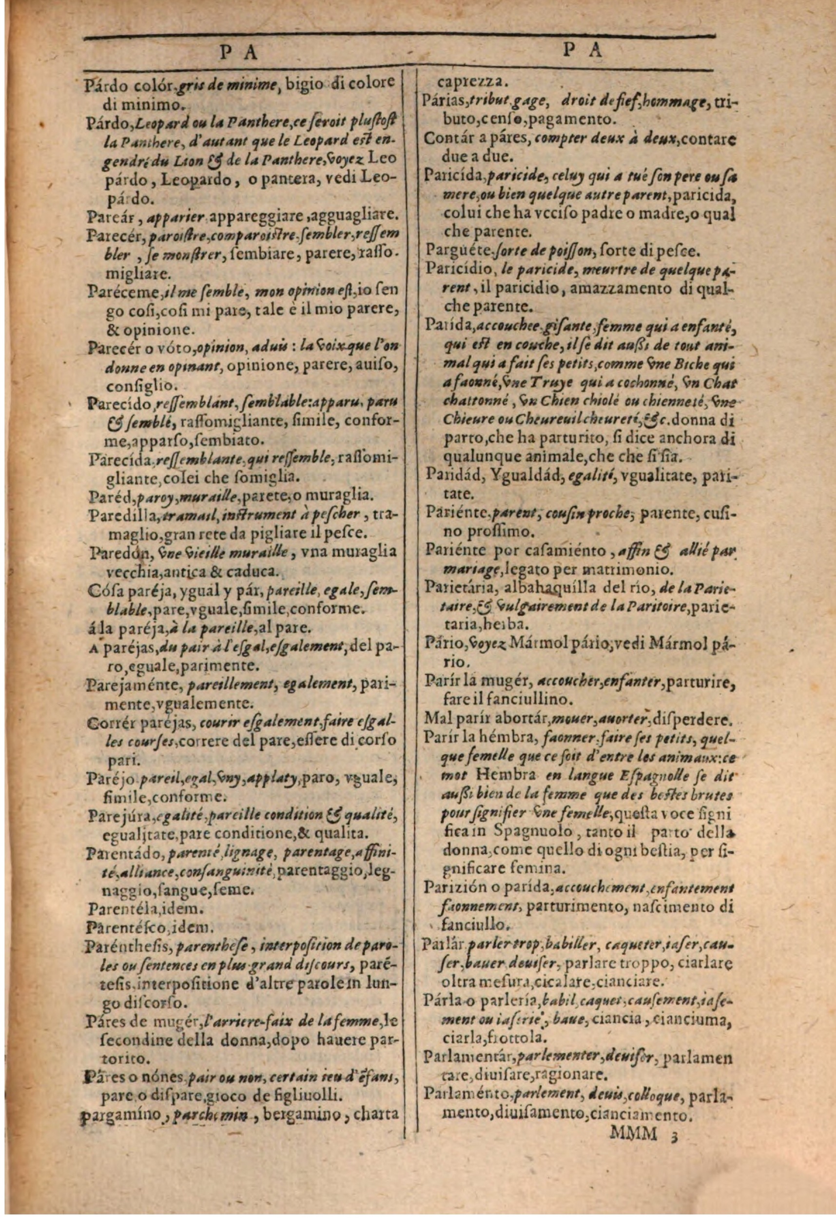 1609 - Philippe Albert et Alexandre Pernet - Trésor des trois langues française, italienne et espagnole (Première partie) - BSB Munich 1609 - Philippe Albert et Alexandre Pernet - Trésor des trois langues française, italienne et espagnole (Première partie) - BSB Munich