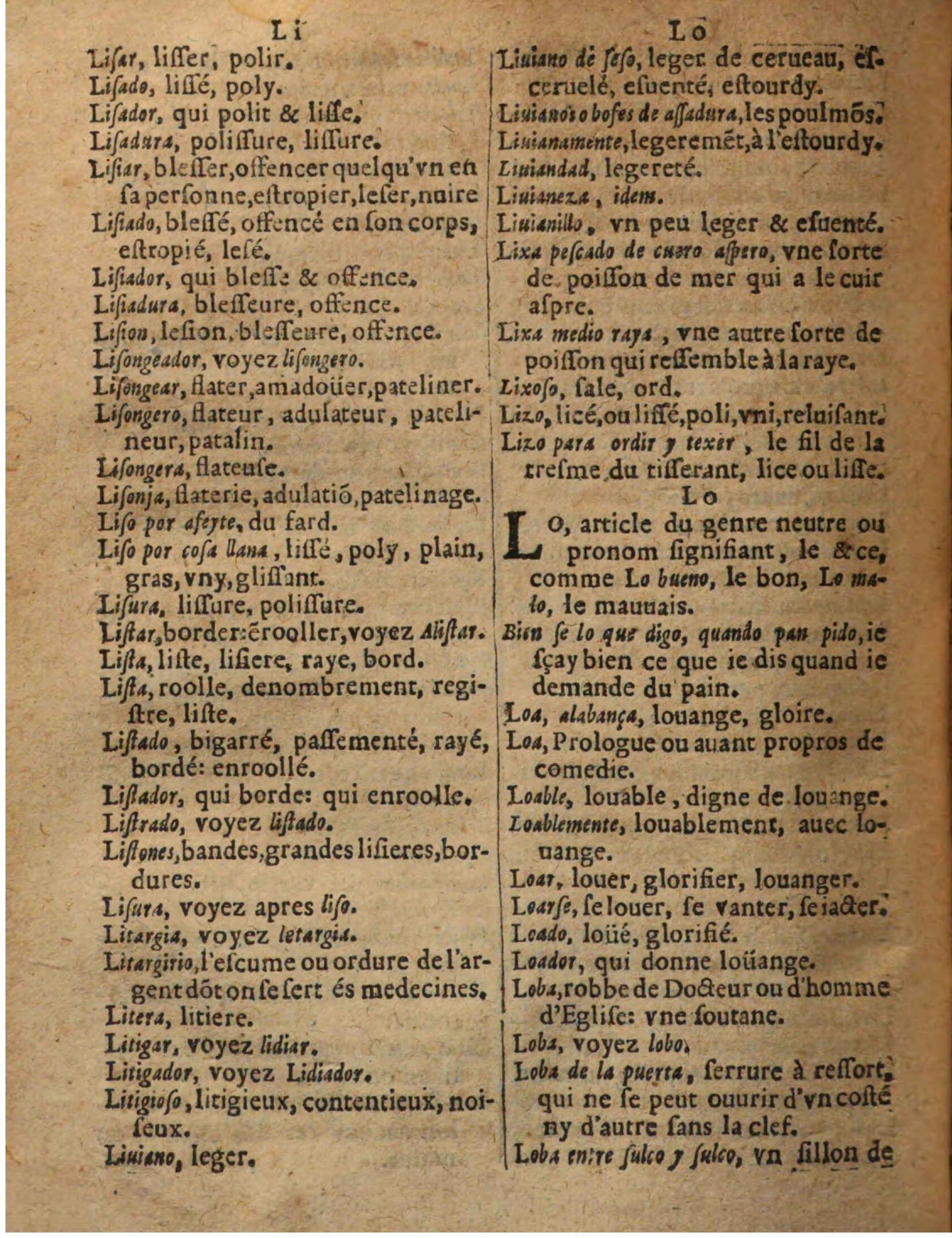 1625 - Hubert Antoine - Trésor des deux langues espagnole et française - Augsbourg