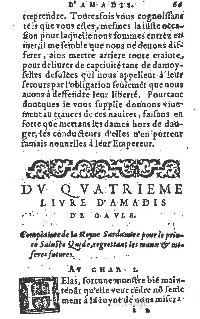 1582 - Jean Huguetan - Trésor des Amadis T. 1 - BM Lyon