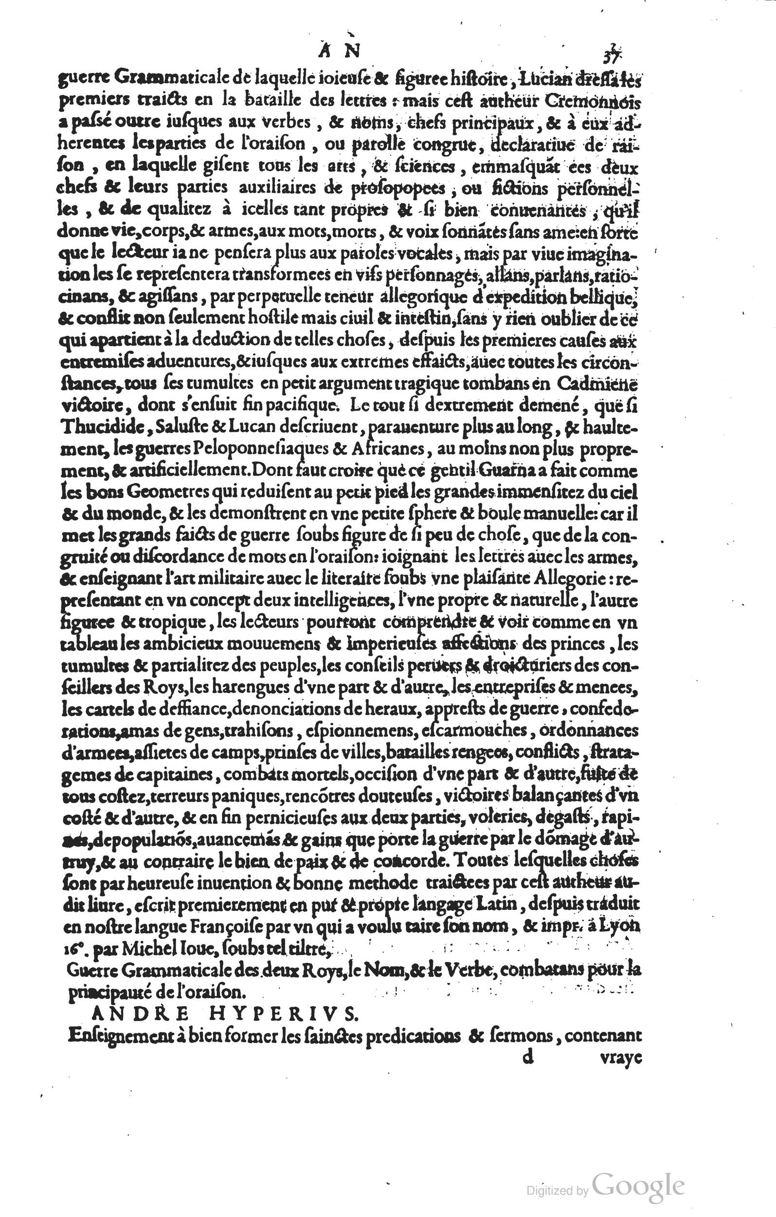 1585 - Barthélemy Honorat - Bibliothèques françaises - BSB Munich