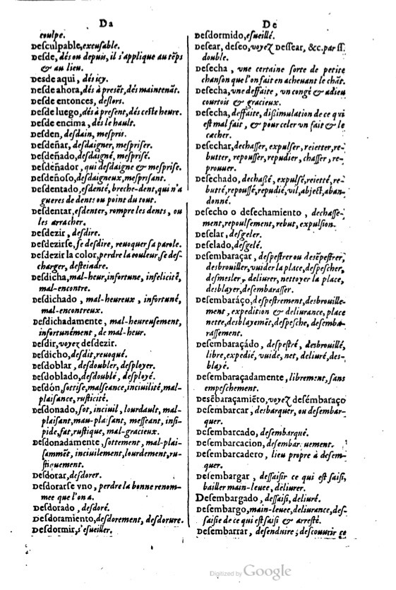 1621 - Adrian Tiffaine - Trésor des deux langues espagnole et française - BM Lyon