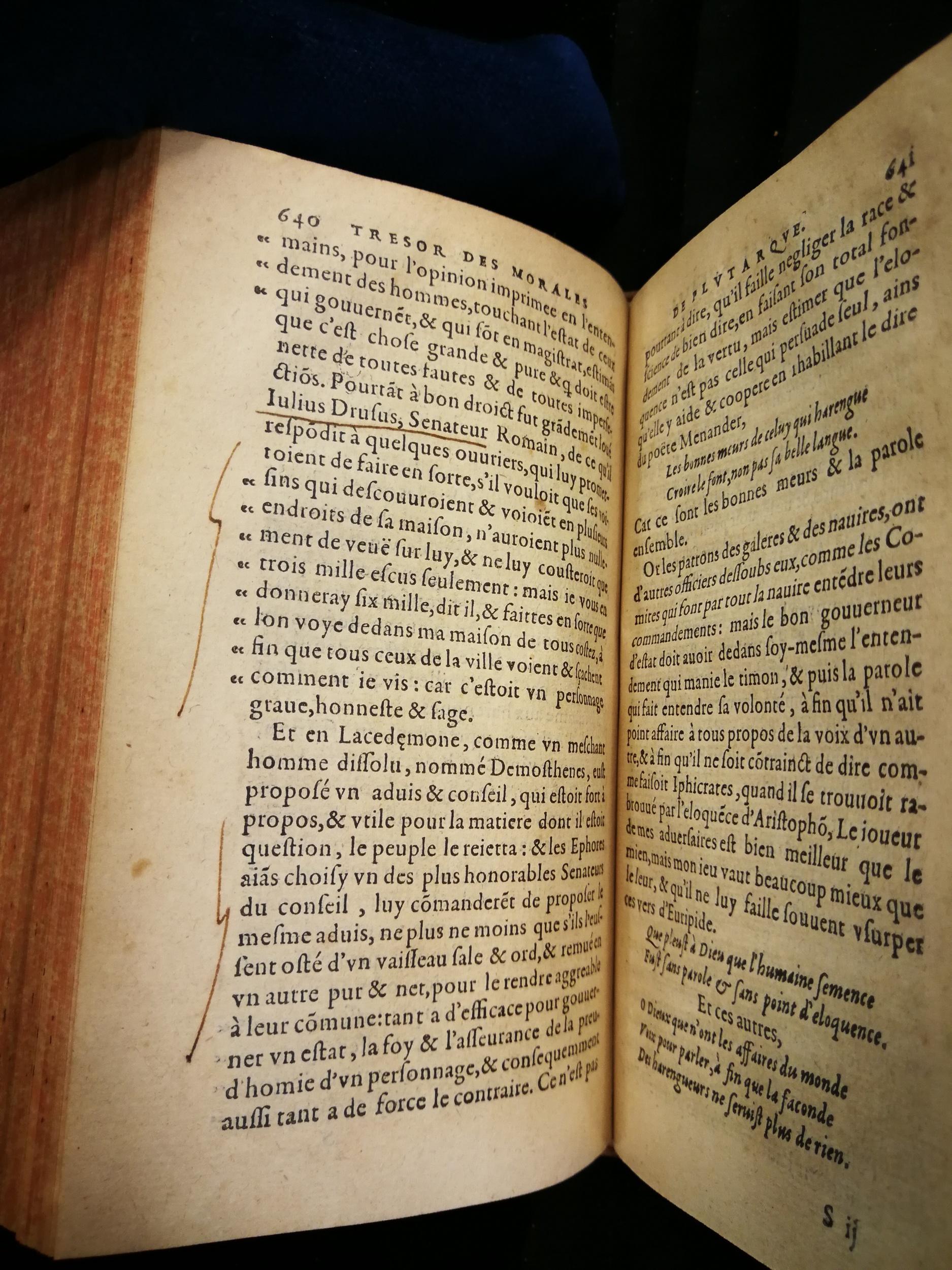 1577 - Jean Poupy - Trésor des morales de Plutarque - Les Méjanes, Aix-en-Provence
