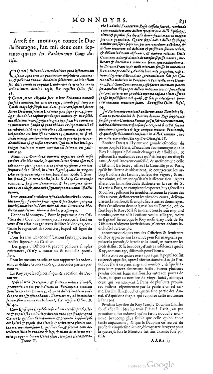 1629 - Veuve Nicolas Buon - Trésor du droit français (21754 T. 2) - BM Lyon