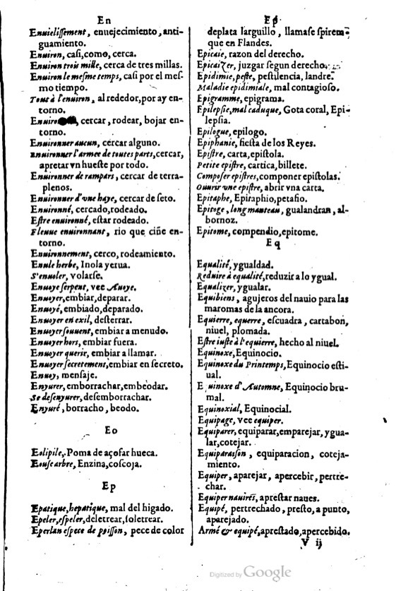 1621 - Adrian Tiffaine - Trésor des deux langues espagnole et française - BM Lyon