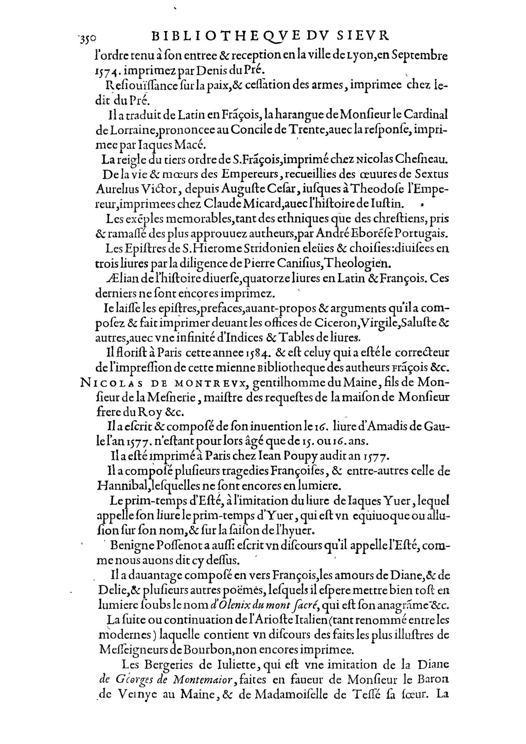 1584 - Abel L&#039;Angelier - Bibliothèques françaises - BnF
