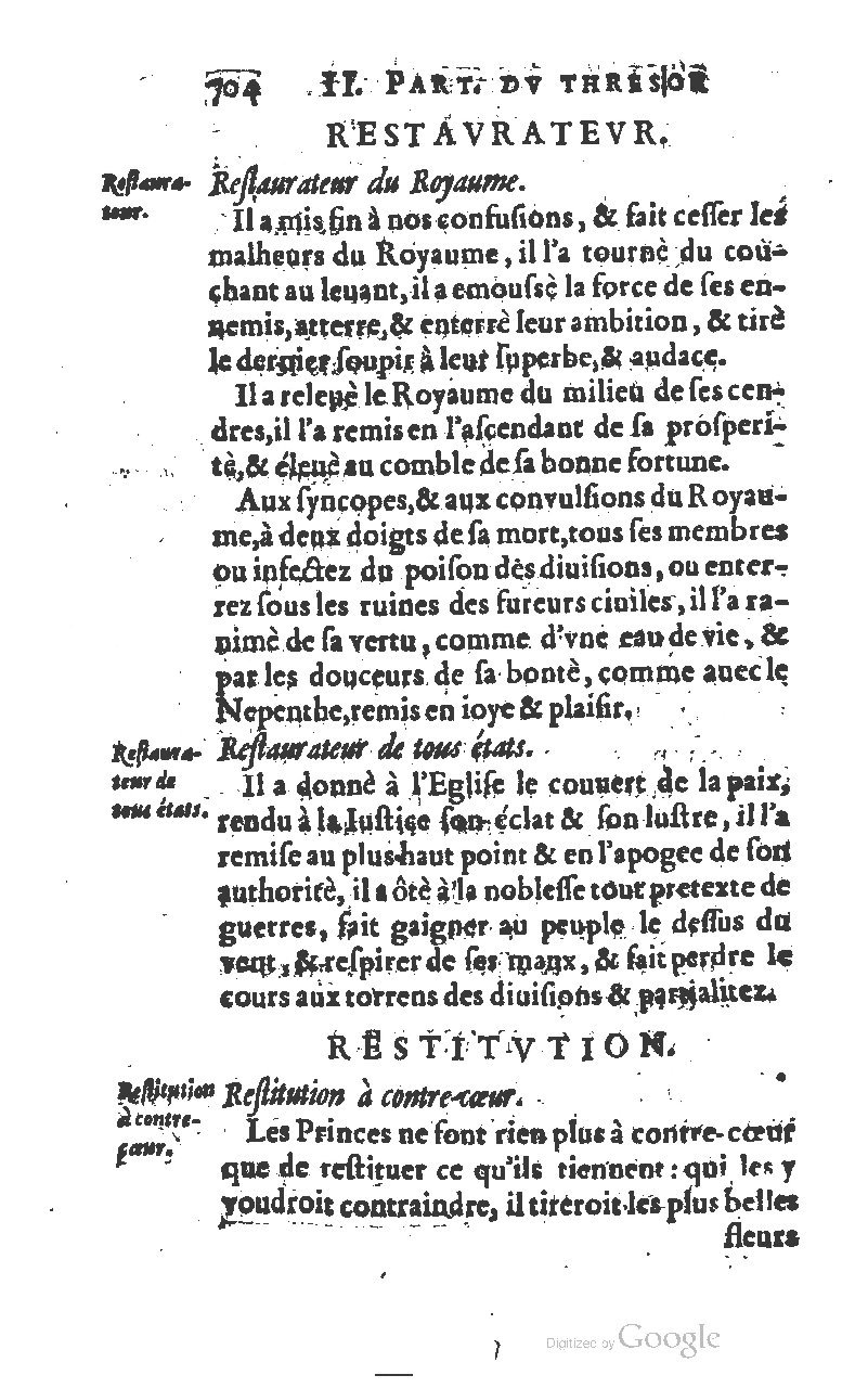 1610 - Louis Coste - Trésor de l’éloquence française (Seconde partie) - BM Lyon