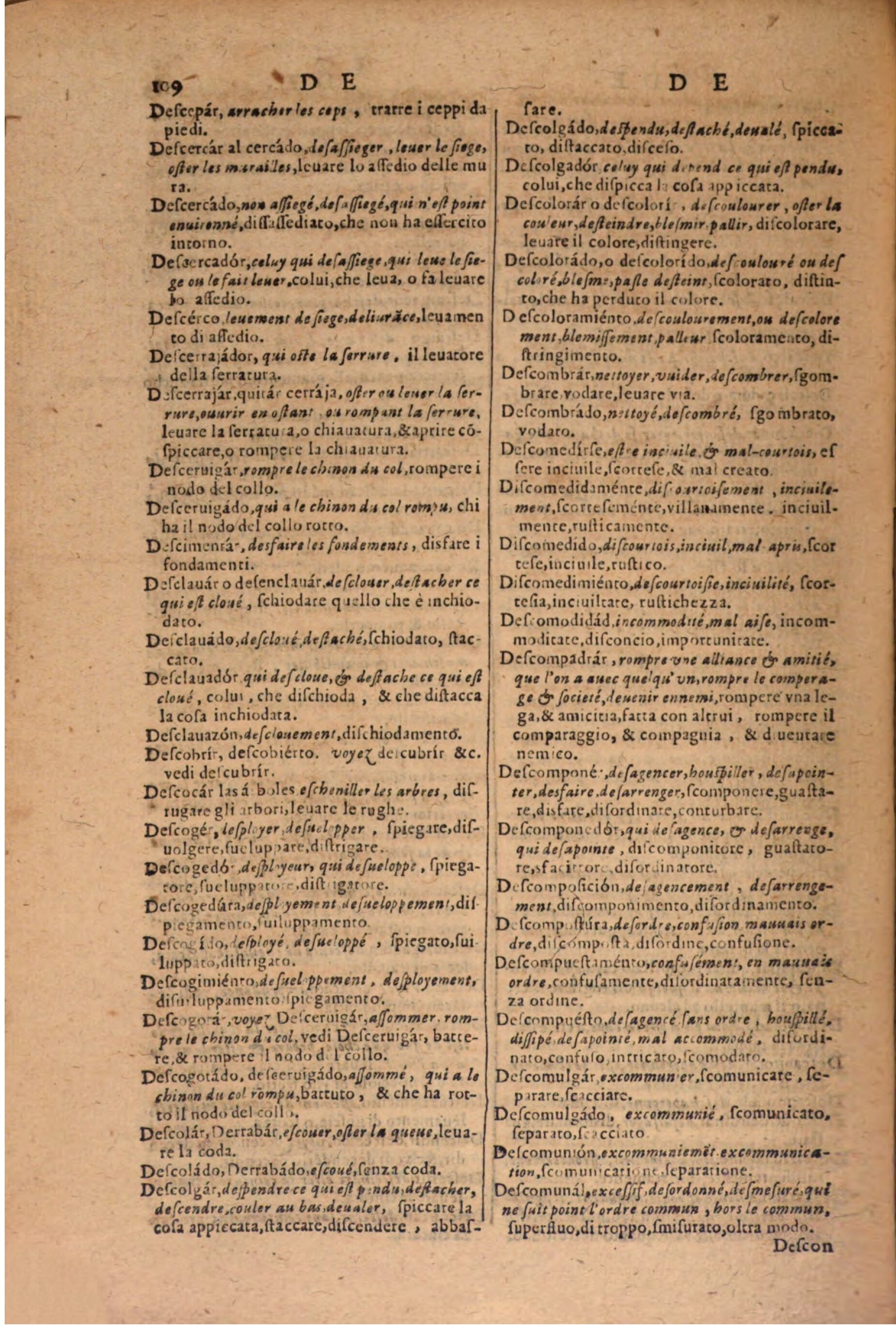 1606 - Samuel Crespin - Thresor des trois langues, francoise, italiene et espagnolle - BSB Munich