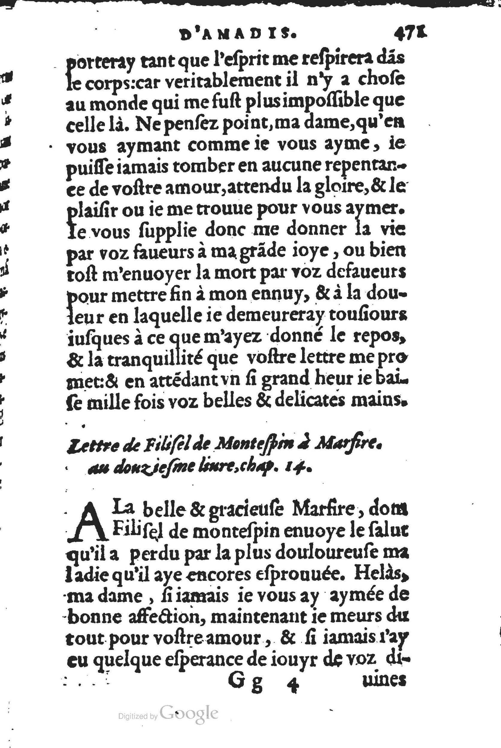 1560 - Jean d’Ogerolles et Gabriel Cotier Lyon - Trésor des Amadis - BSB Munich