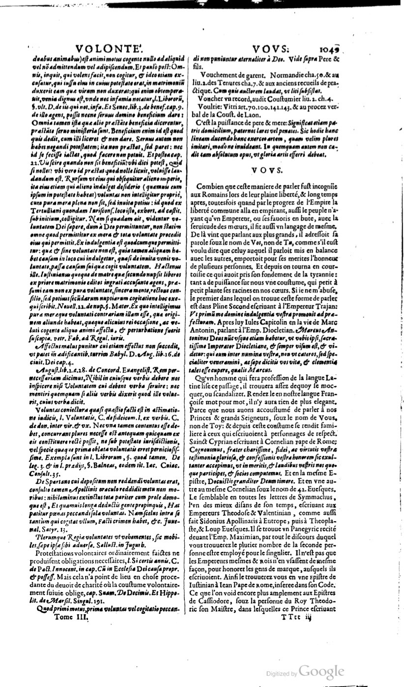 1629 - Veuve Nicolas Buon - Trésor du droit français (21754 T. 3) - BM Lyon