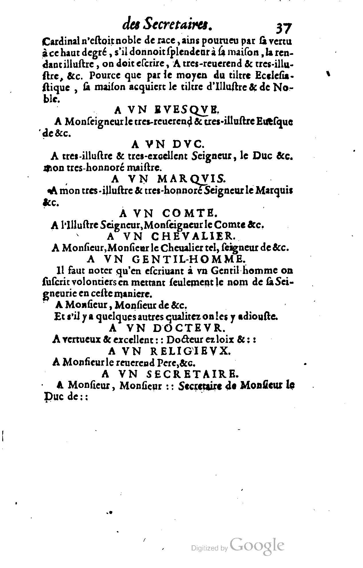 1614 - Jean Richer - Trésor du nouveau style et protocole de la chancellerie de France - BSB Munich
