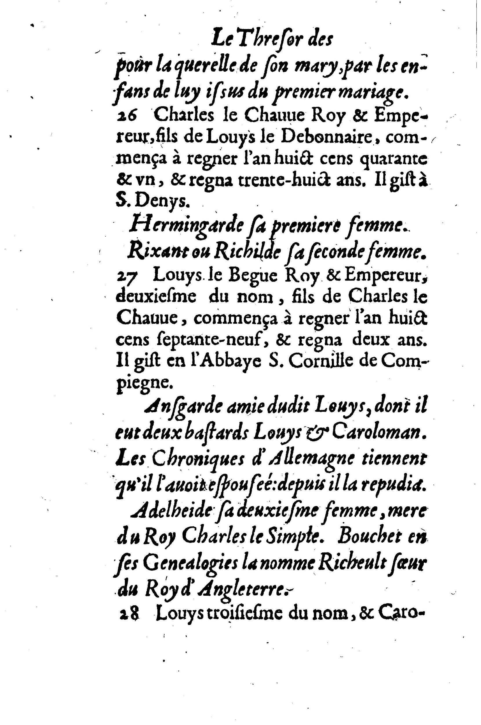 1633 - Jean Corrozet - Trésor des histoires de France - BM Lyon 1633 - Jean Corrozet - Trésor des histoires de France - BM Lyon