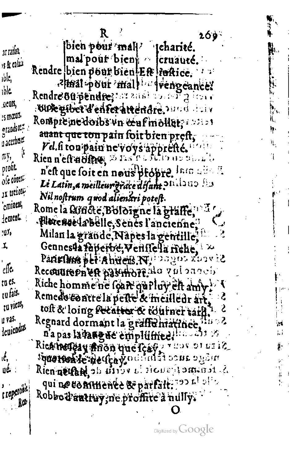 1582 - Nicolas Bonfons - Trésor des sentences dorées - BM Lyon