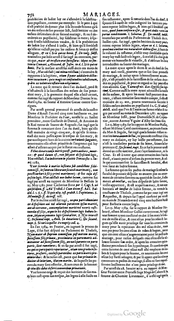 1629 - Veuve Nicolas Buon - Trésor du droit français (29620 T. 2) - BM Lyon