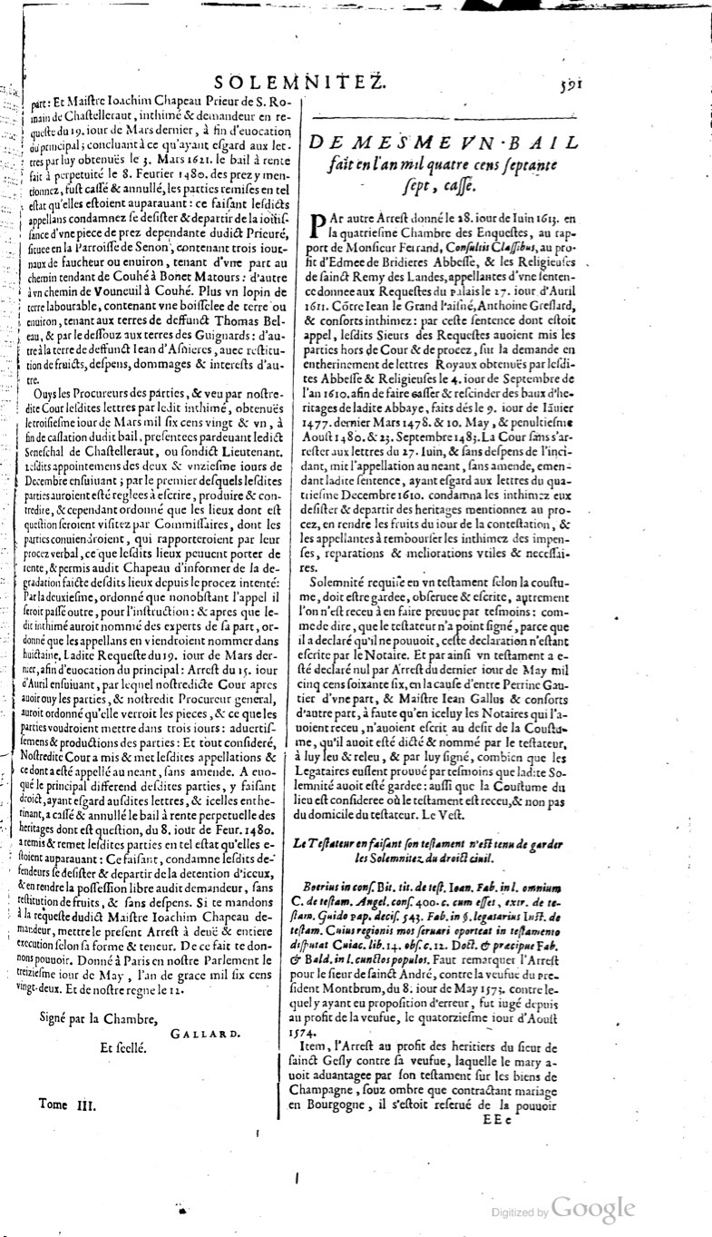 1629 - Veuve Nicolas Buon - Trésor du droit français (21754 T. 3) - BM Lyon