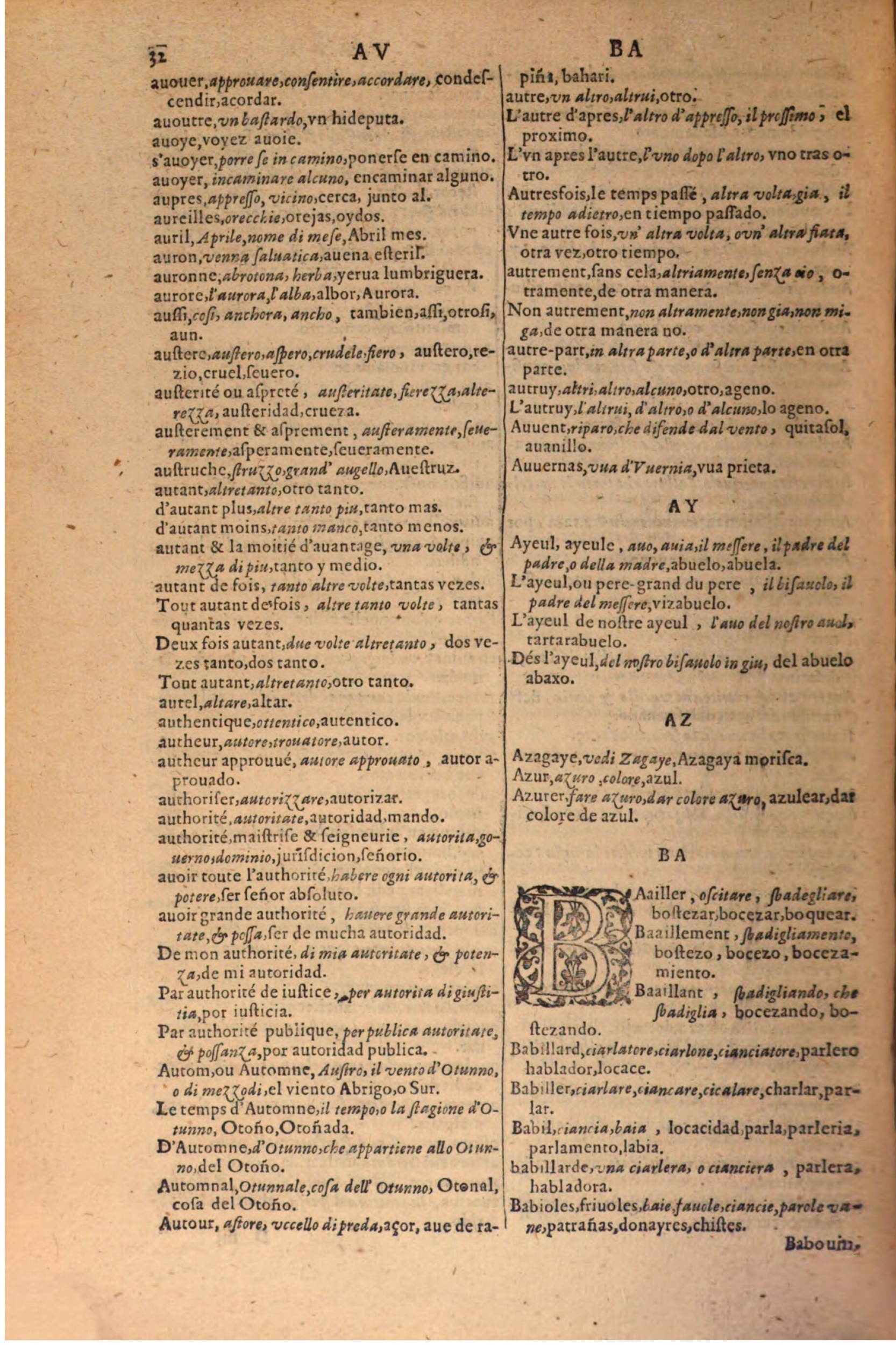 1616 - Pierre de la Rovière - Trésor des trois langues (Seconde partie) - BSB Munich