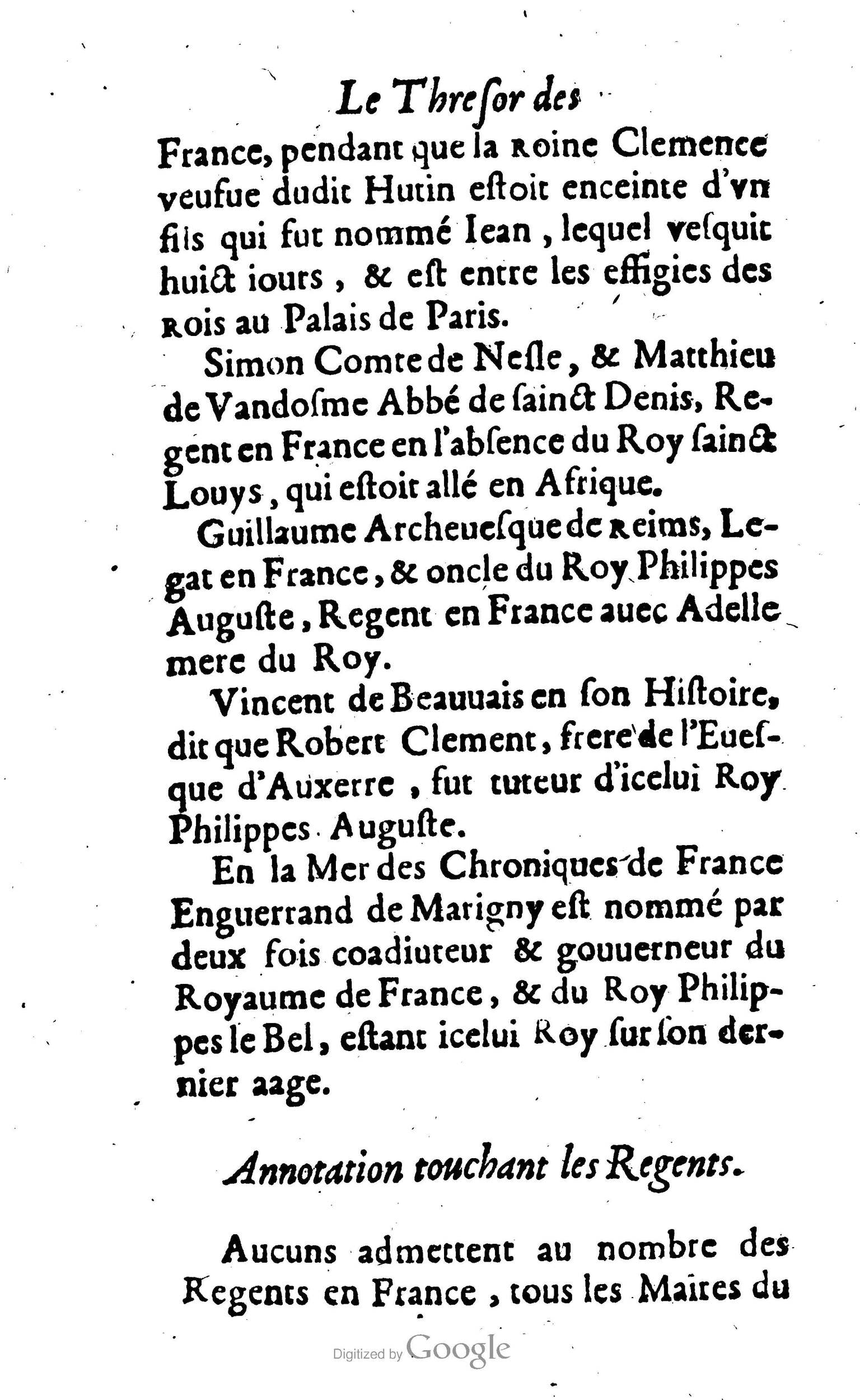 1638 - Jean Corrozet - Trésor des histoires de France - BM Lyon