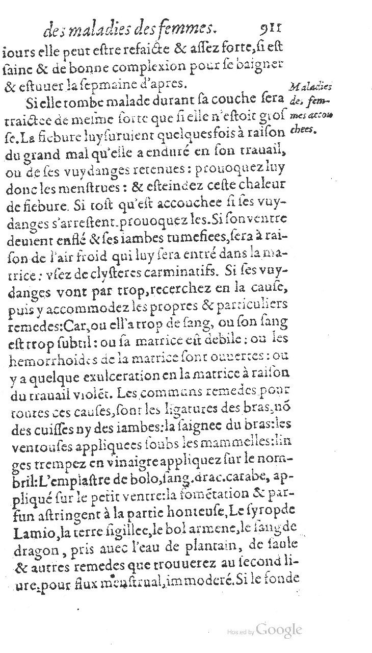 1585 - Jacques du Puis - Trésor des remèdes secrets pour les maladies des femmes - BnF