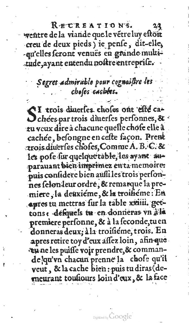 1627 - Jean Delamare - Trésor des récréations - BSB Munich