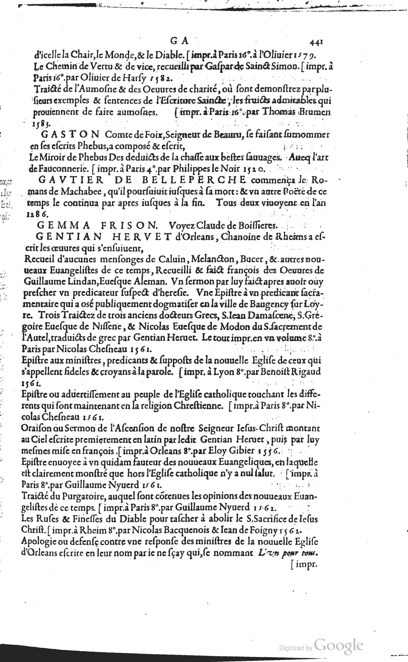 1585 - Barthélemy Honorat - Bibliothèques françaises - BSB Munich