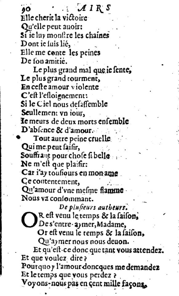 1606 - Théodore Reinsart - Trésor des chansons amoureuses recueillies des plus excellents airs de cour - Livre I - NK ČR Prague